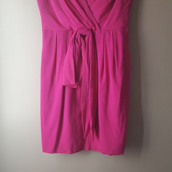 Jill Stuart Silk Pink Fuchsia Sleeveless Formal Dress with Pockets, Size 8 - Picture 4 of 16